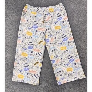 Disney Womens Wide Leg Sweatpants 1X Pluto Figaro All Over Print Lounge
